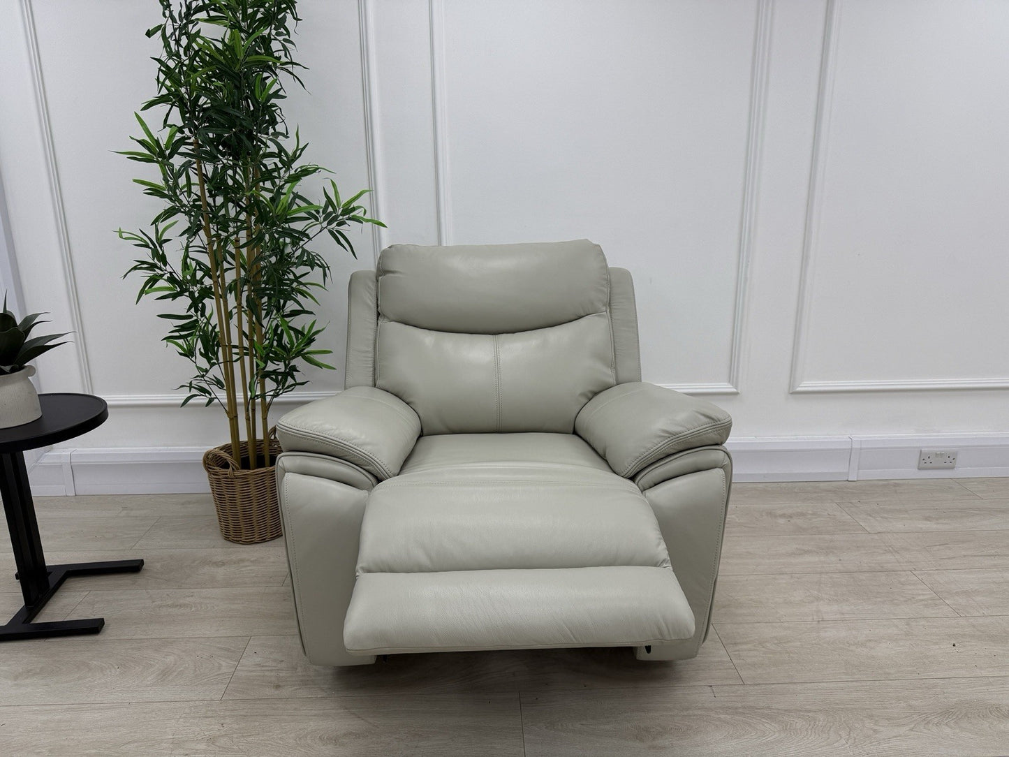 DFS Trek Power Recliner Chair In Grey Leather