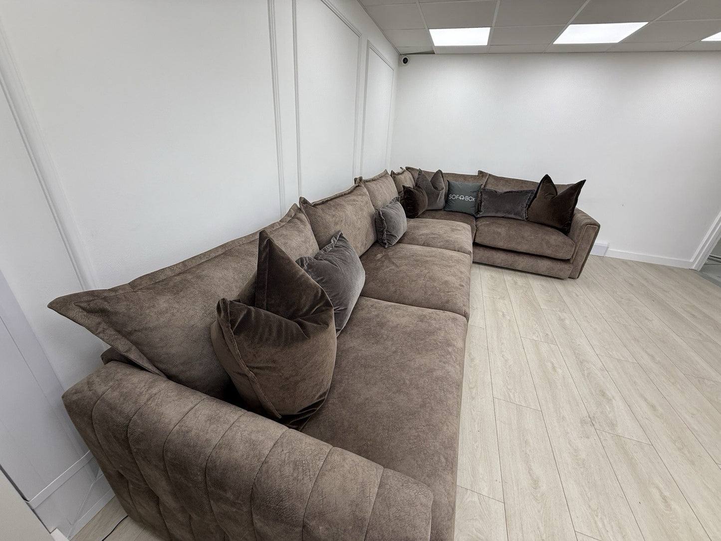 DFS Devine XL Corner Sofa In Chocolate