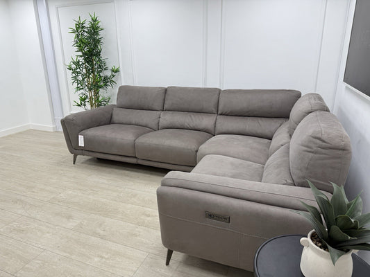 DFS San Mateo Power Recliner Corner Sofa In Arizona Pewter Fabric