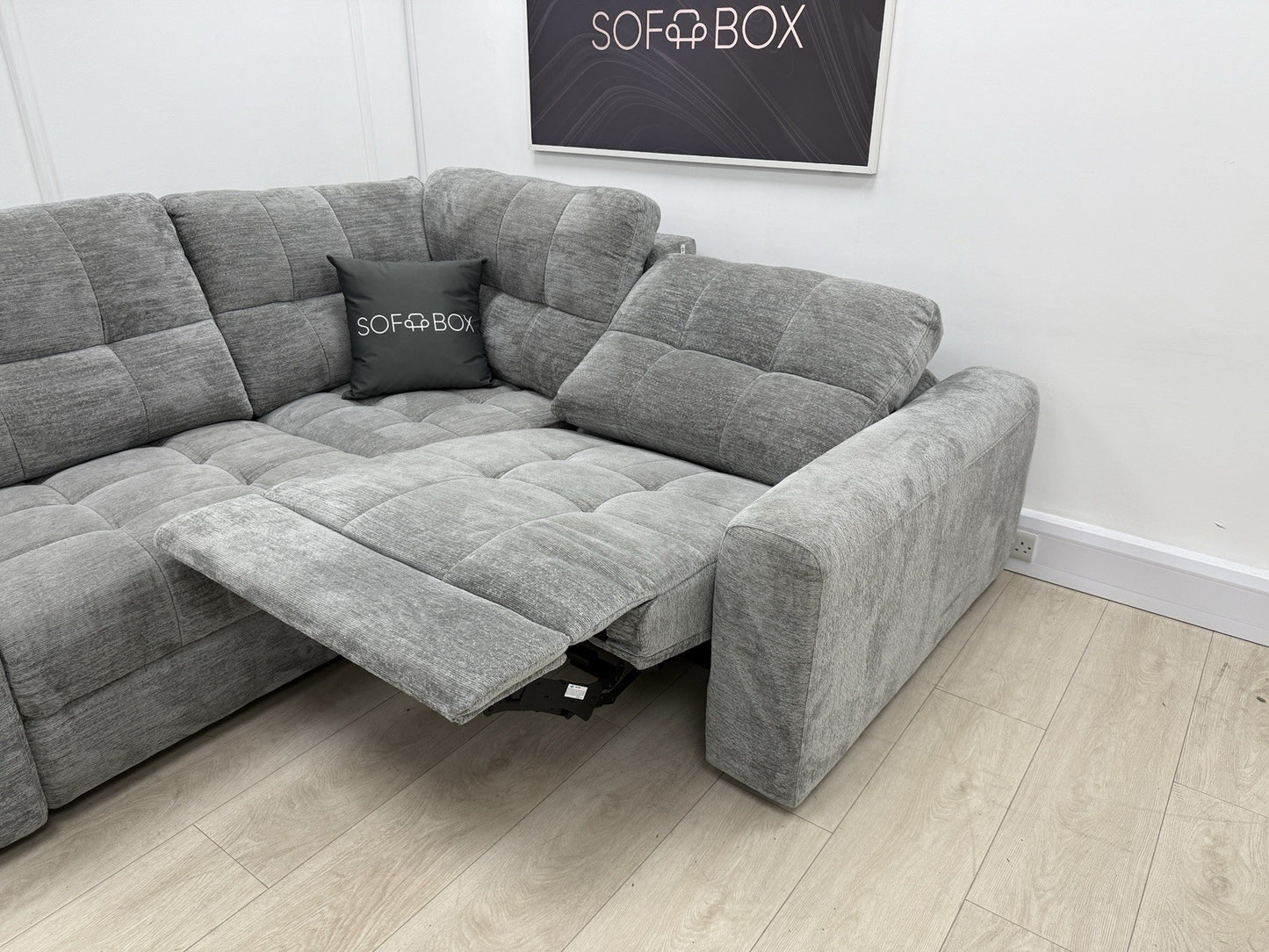 DFS Steller Motion Recliner Corner Sofa In Grey Mist