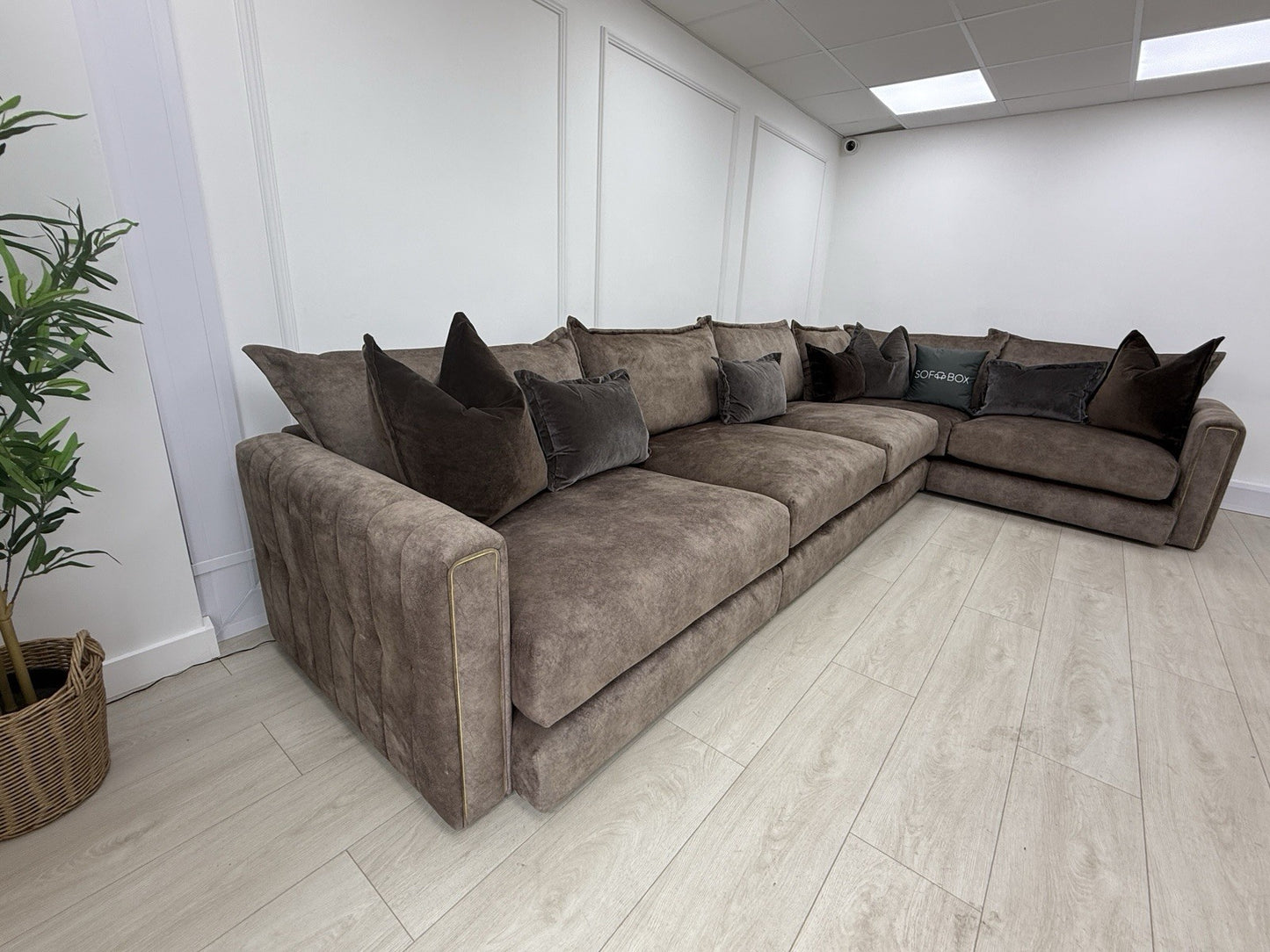 DFS Devine XL Corner Sofa In Chocolate