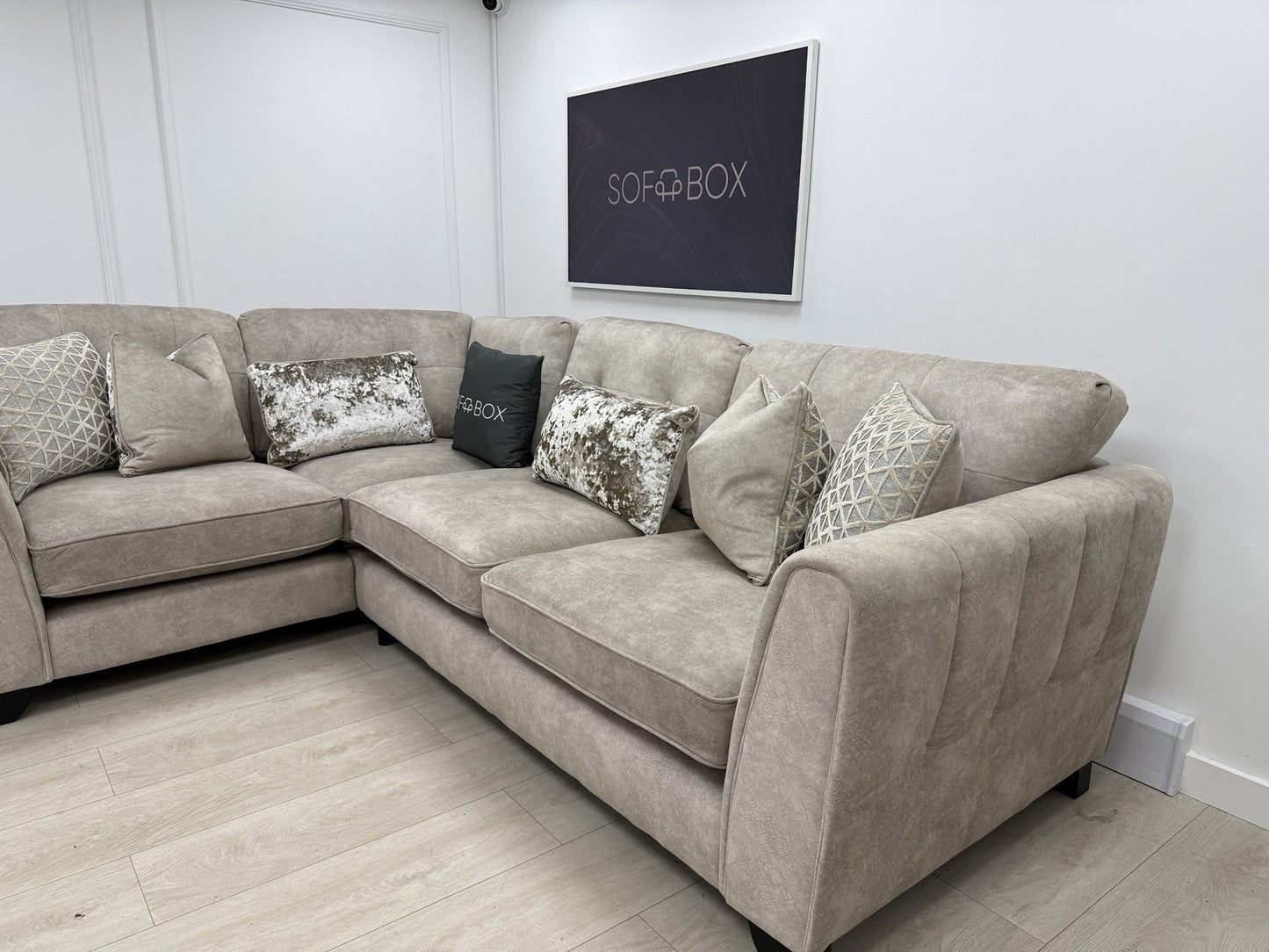 Furniture Village Ariana Formal Back Corner Sofa In Cream