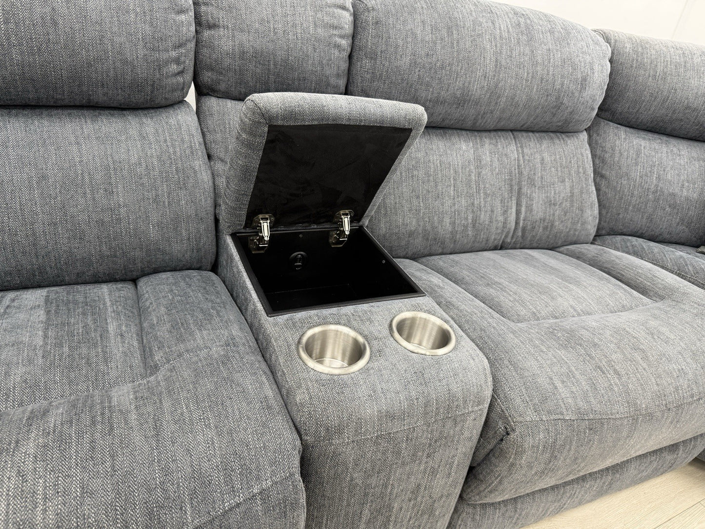 Sofology Radleigh Power Recliner Corner Sofa In Blue