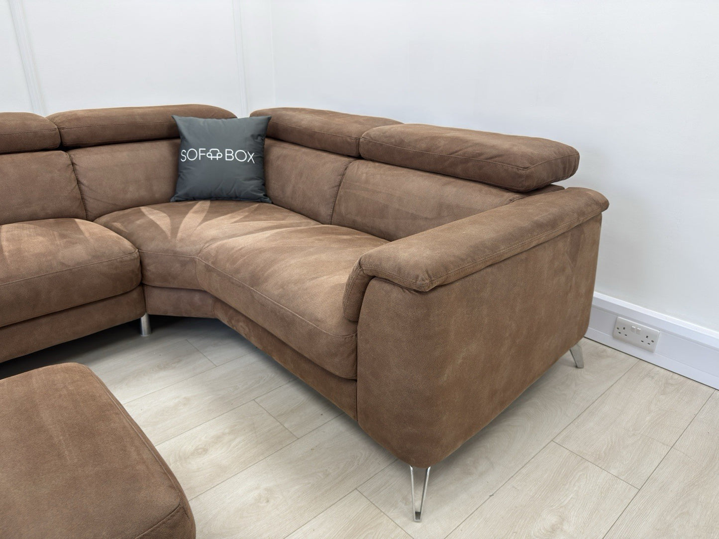 DFS Tahiti Power Recliner Corner Sofa And Footstool In Tan