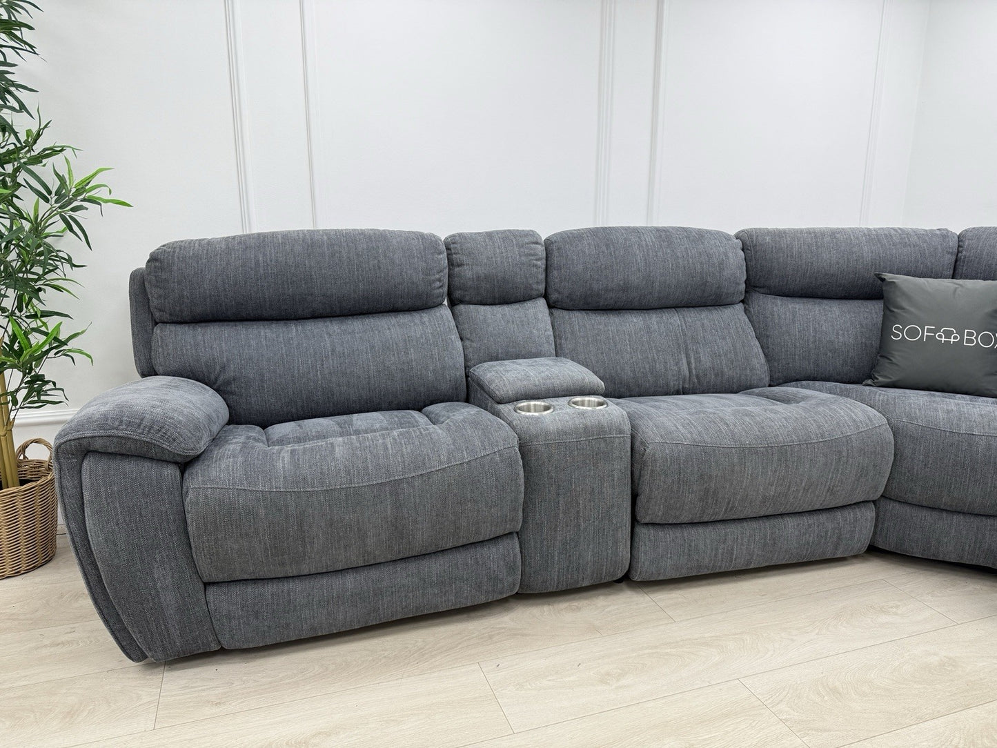 Sofology Radleigh Power Recliner Corner Sofa In Blue