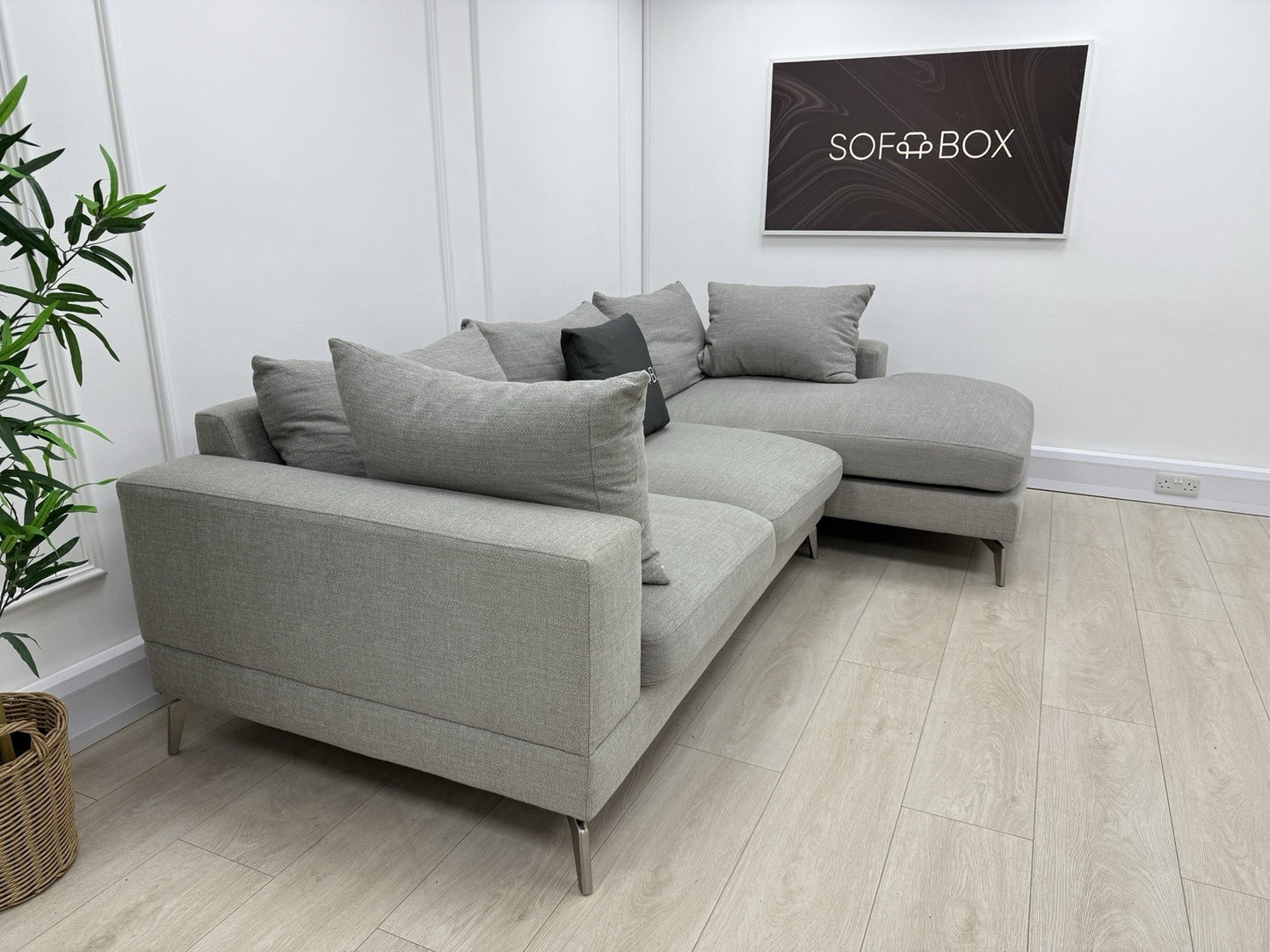 Sofology Cedar Corner Sofa In Light Grey