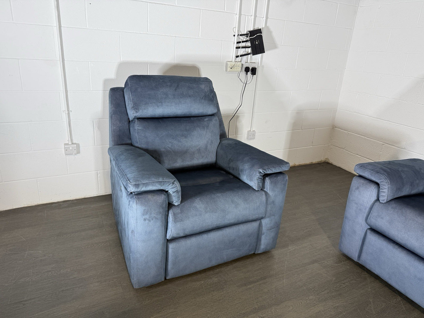 G Plan Thornbury 3 Seater & Chair Set With Power Recliner, Lumbar, Headrest Blue