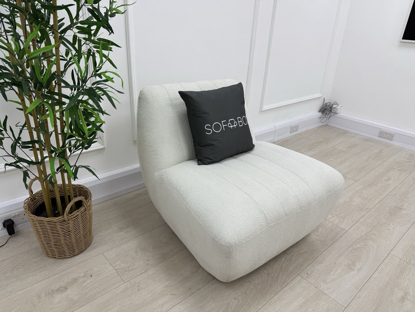 DFS Calix Accent Chair In Ivory Boucle Fabric