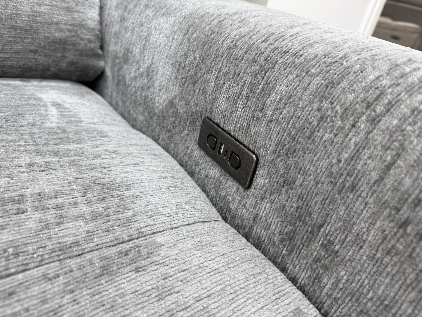 DFS Steller Corner Sofa & Footstool In Mist Grey