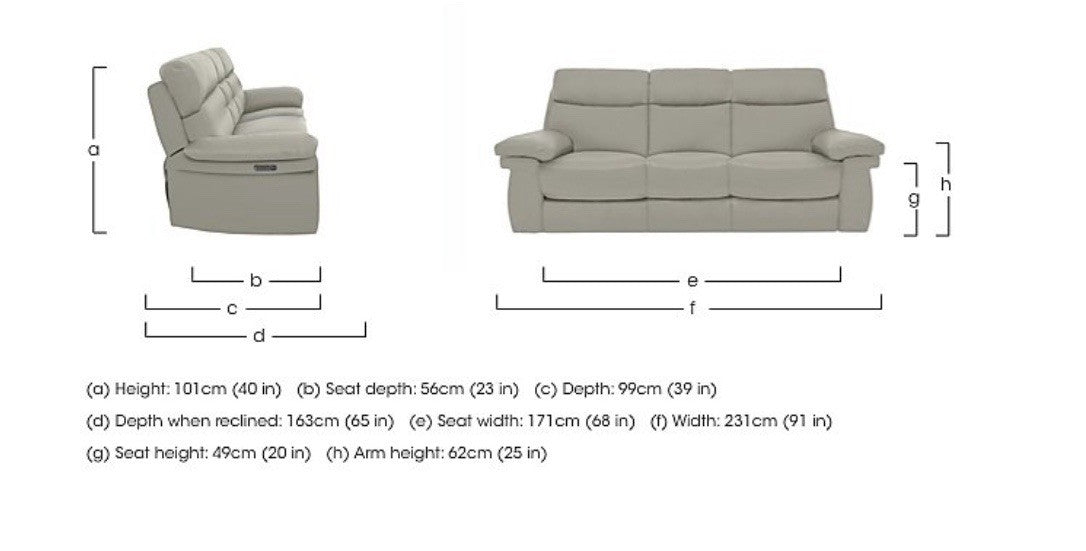 Furniture Village Serene 3 Seater Sofa With Power Recliner, Headrest & Lumbar