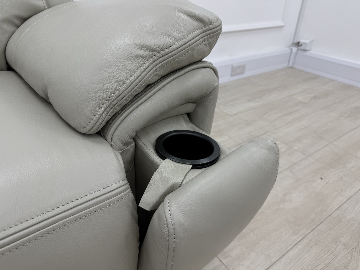 DFS Trek Power Recliner Chair In Grey Leather