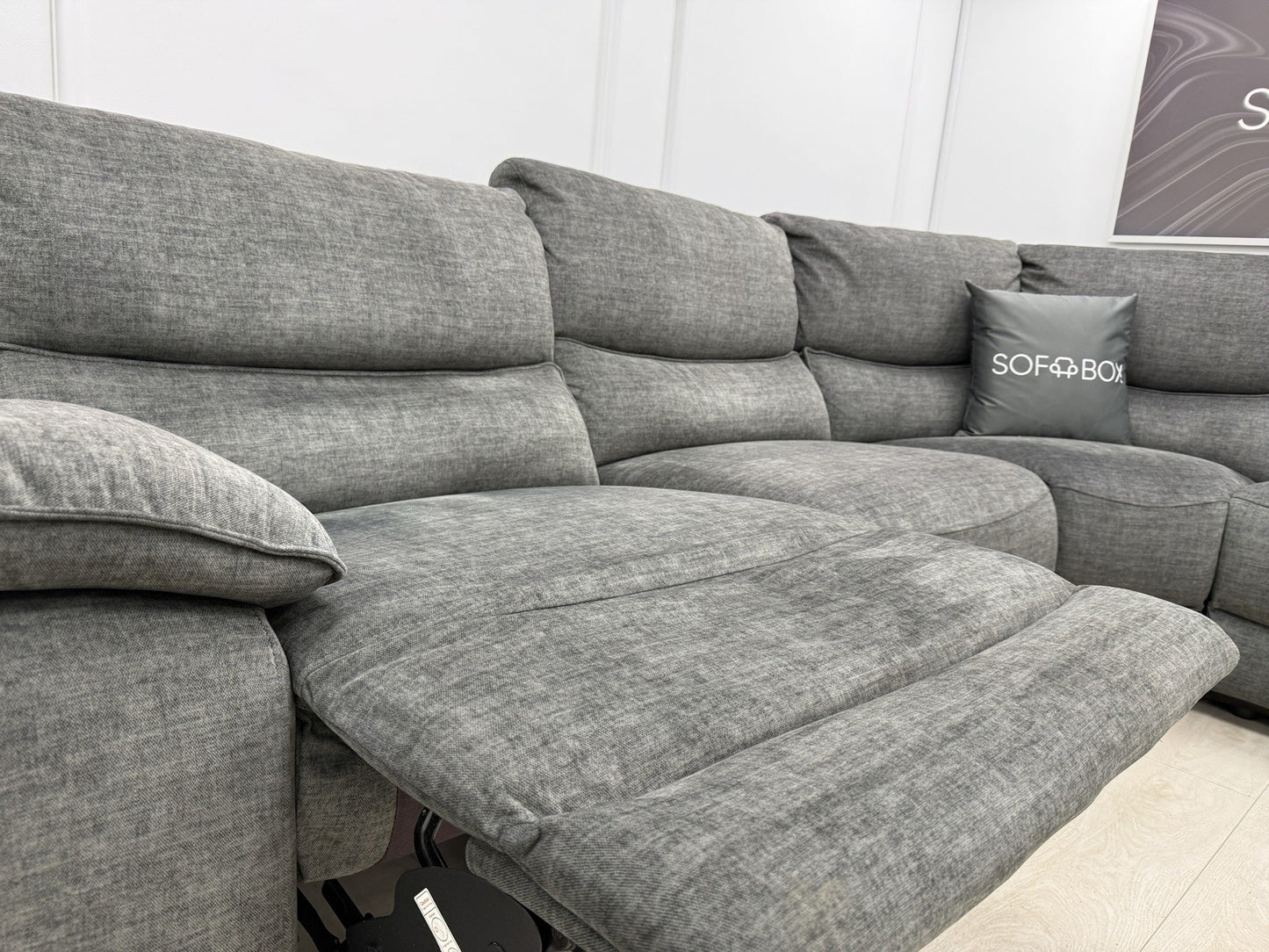 DFS Iverson Power Recliner Corner Sofa In Dark Grey