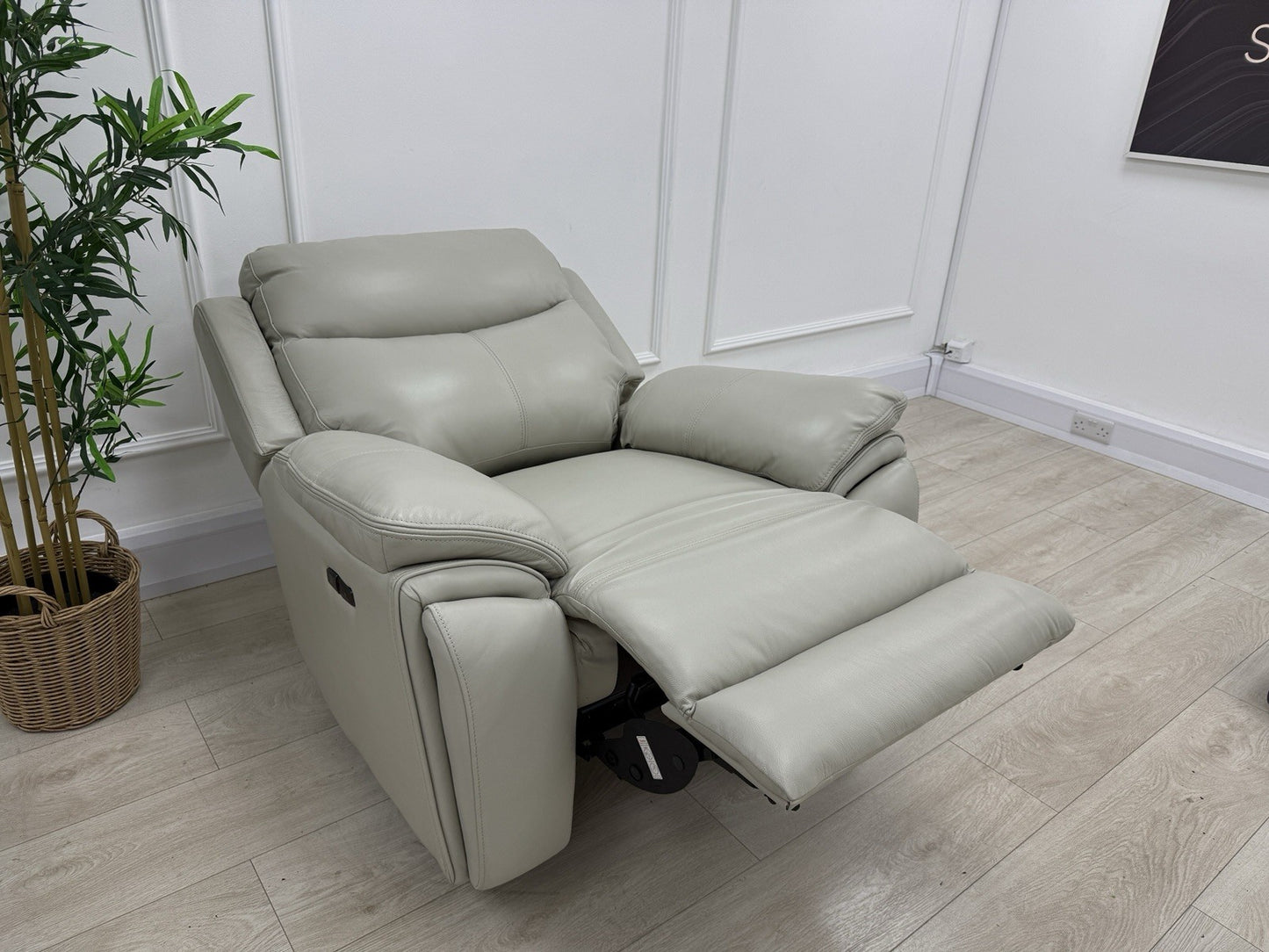 DFS Trek Power Recliner Chair In Grey Leather