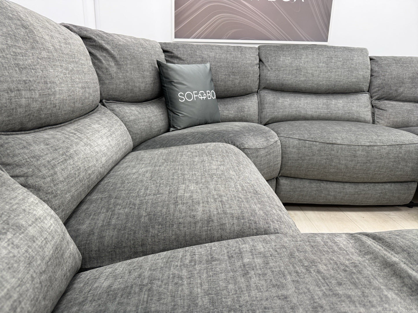 DFS Iverson Power Recliner Corner Sofa In Dark Grey