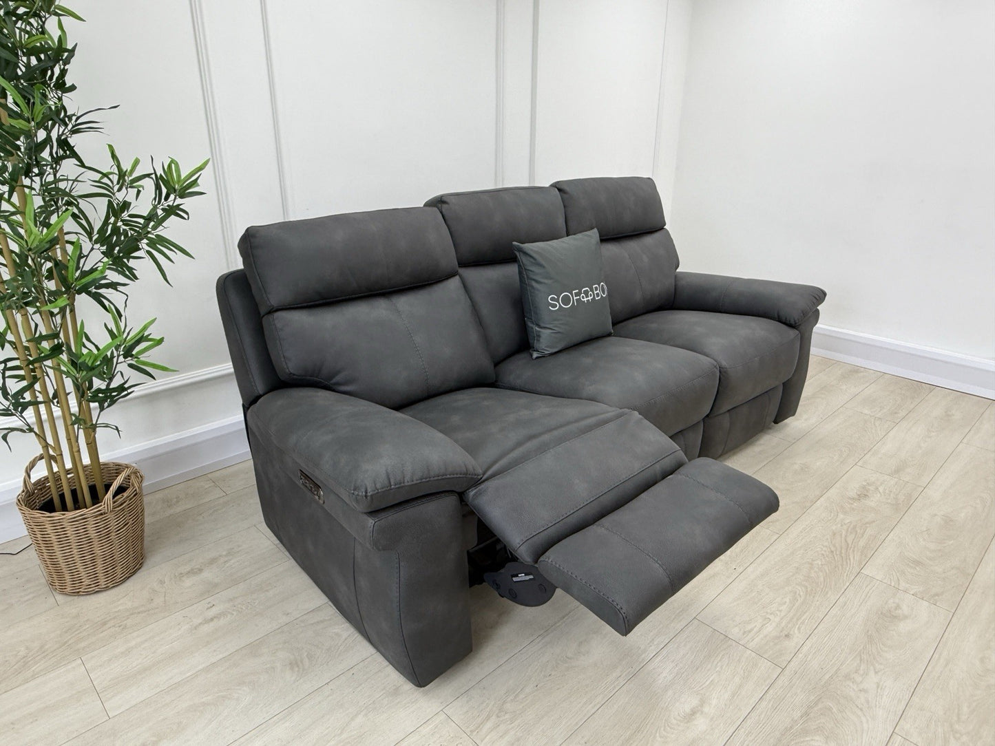 Furniture Village Serene 3 Seater Sofa With Power Recliner, Headrest & Lumbar