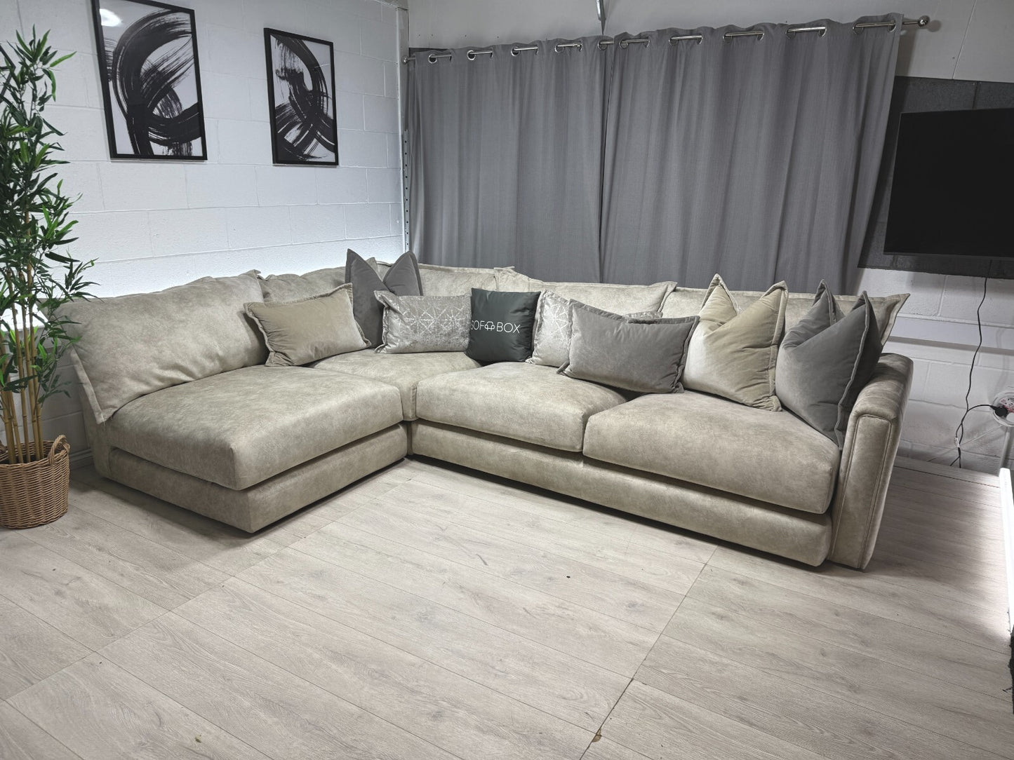 DFS Devine Corner Sofa in Oatmeal