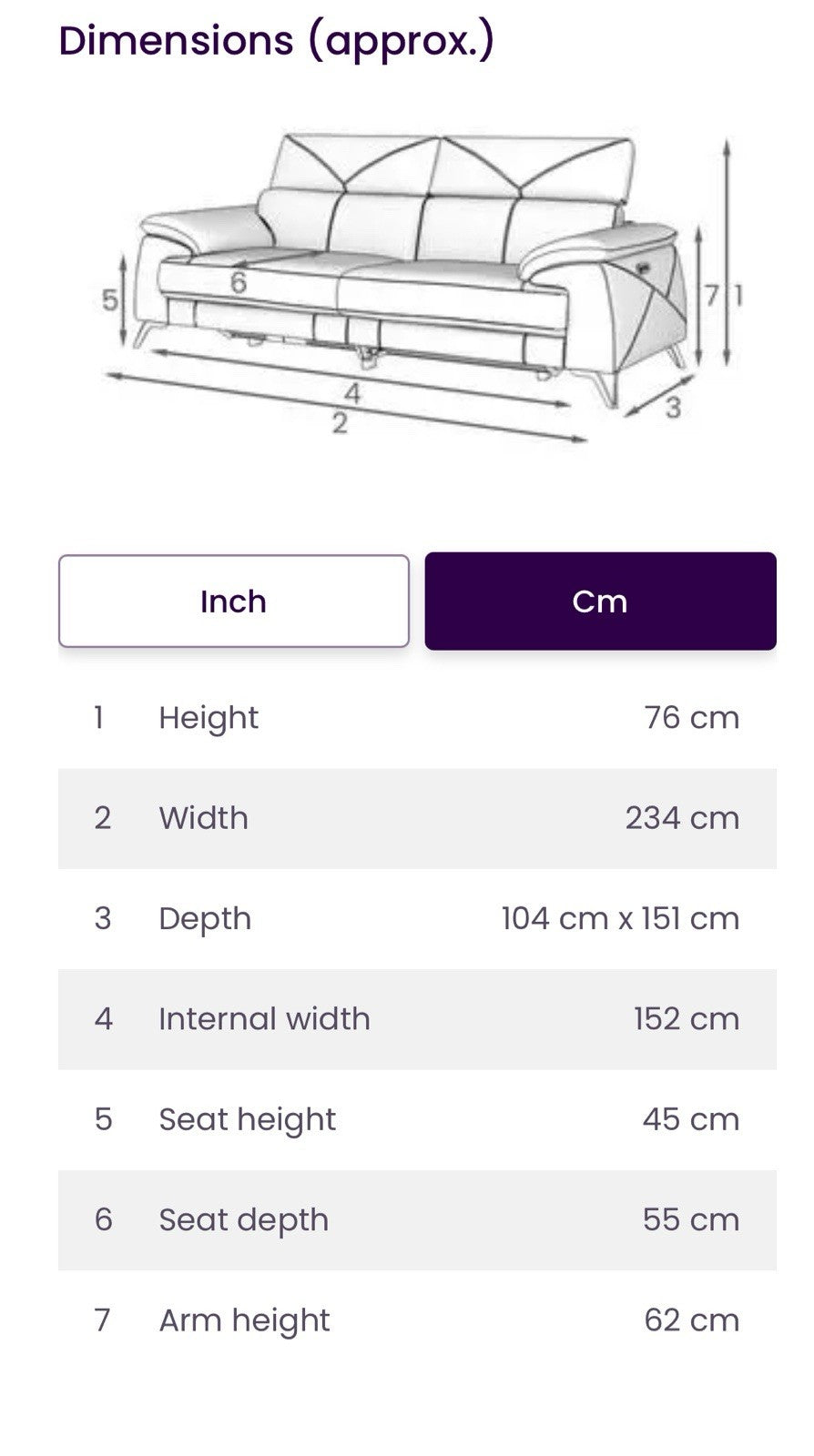 DFS Caldo 3 Seater Power Recliner Sofa In Fossil Leather