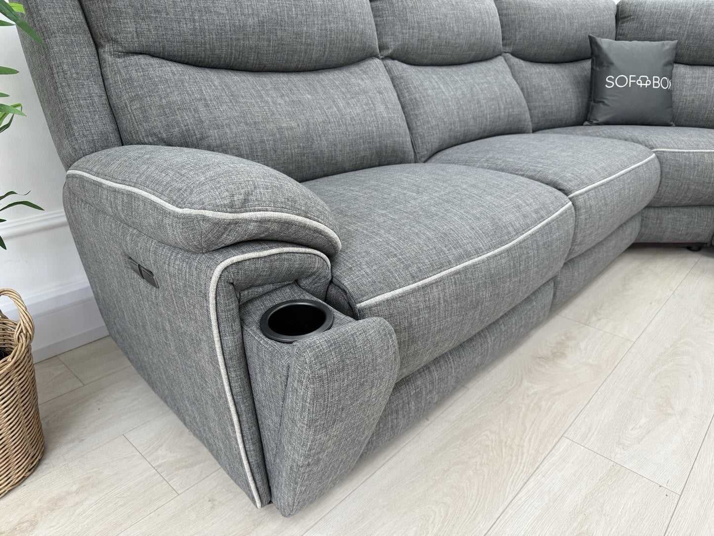 DFS Trek Power Recliner Corner Sofa In Grey