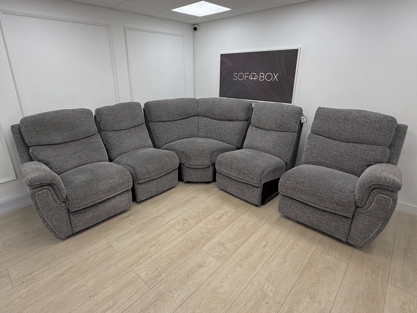 SCS Ashton Power Recliner Corner Sofa In Grey Fabric