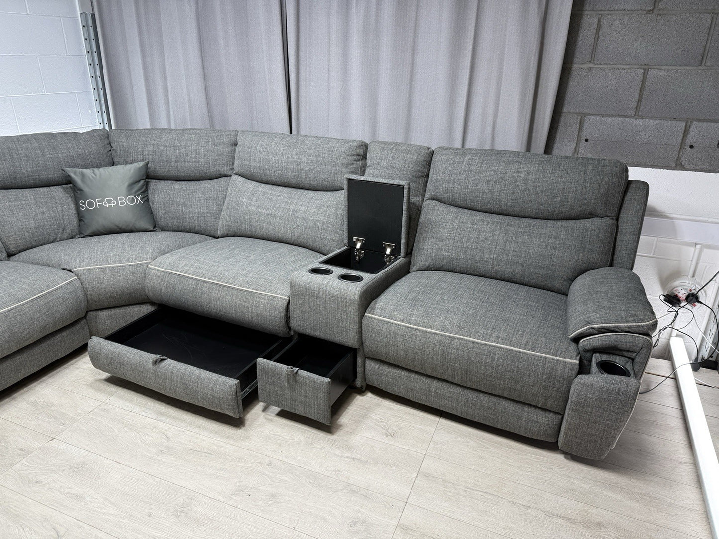 DFS Trek Power Recliner Corner Sofa With Storage