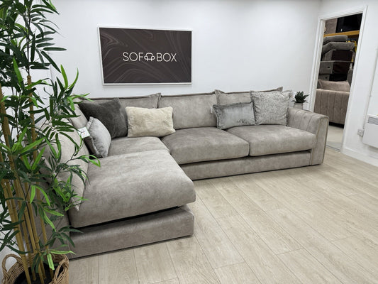 DFS Devine Corner Sofa In Oatmeal Fabric