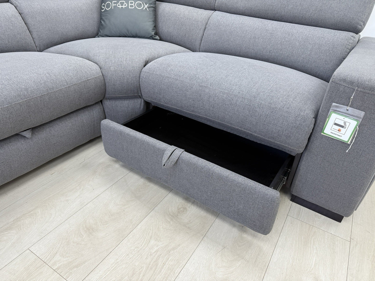 DFS Wander Power Recliner Corner Sofa In Charcoal Grey