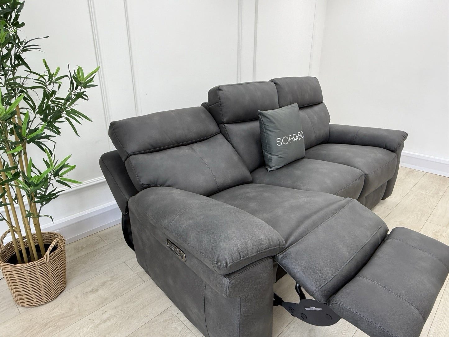 Furniture Village Serene 3 Seater Sofa With Power Recliner, Headrest & Lumbar