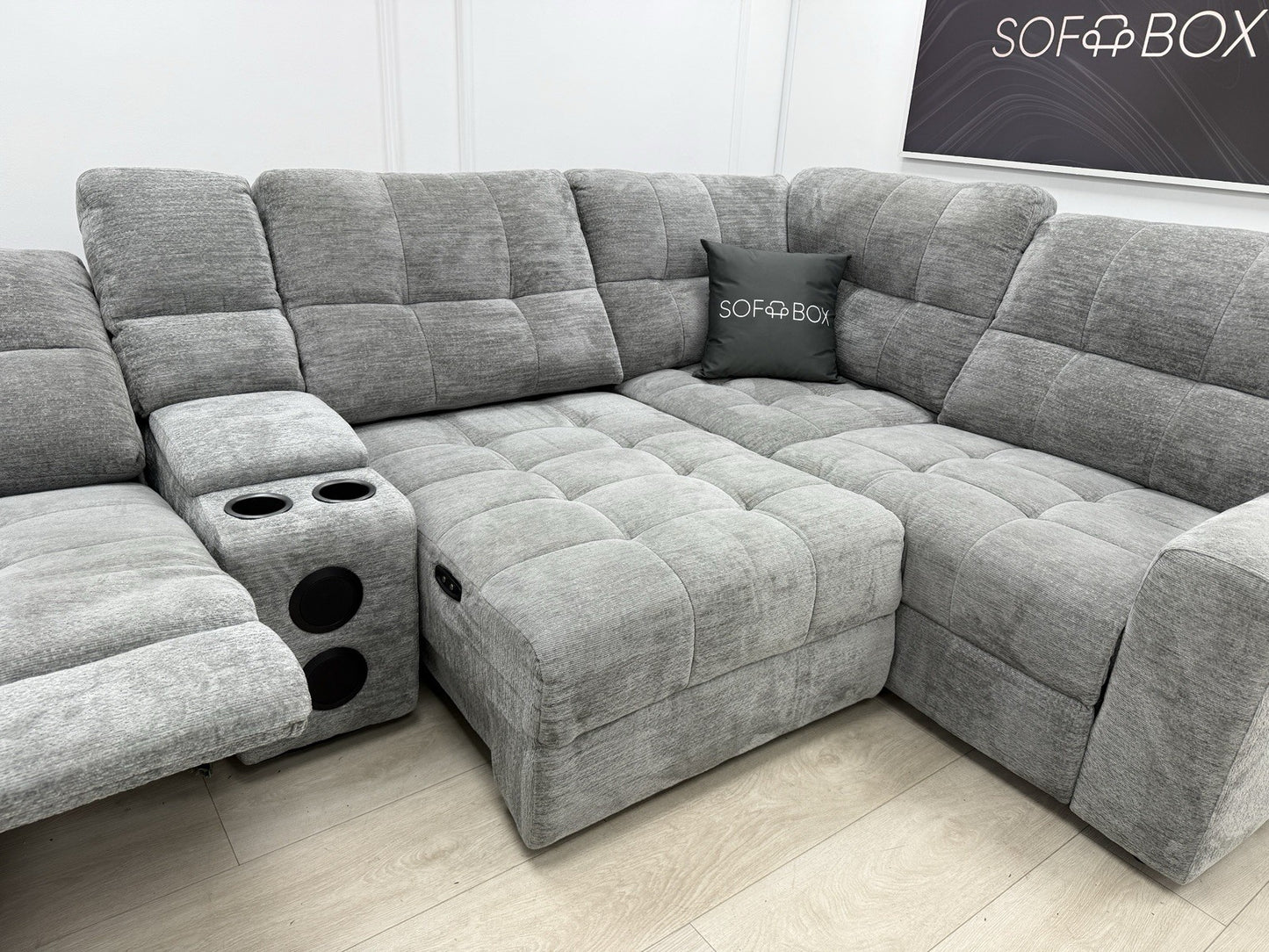 DFS Steller Motion Recliner Corner Sofa In Grey Mist