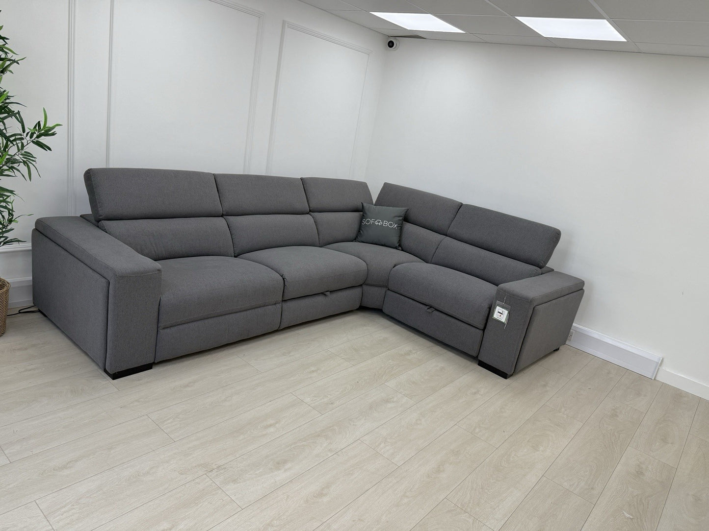 DFS Wander Power Recliner Corner Sofa In Charcoal Grey