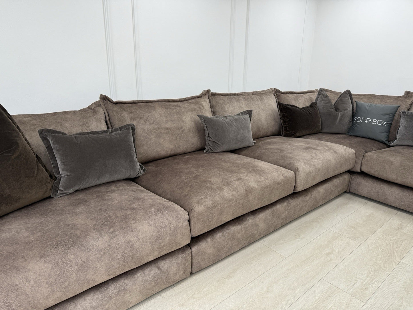 DFS Devine XL Corner Sofa In Chocolate