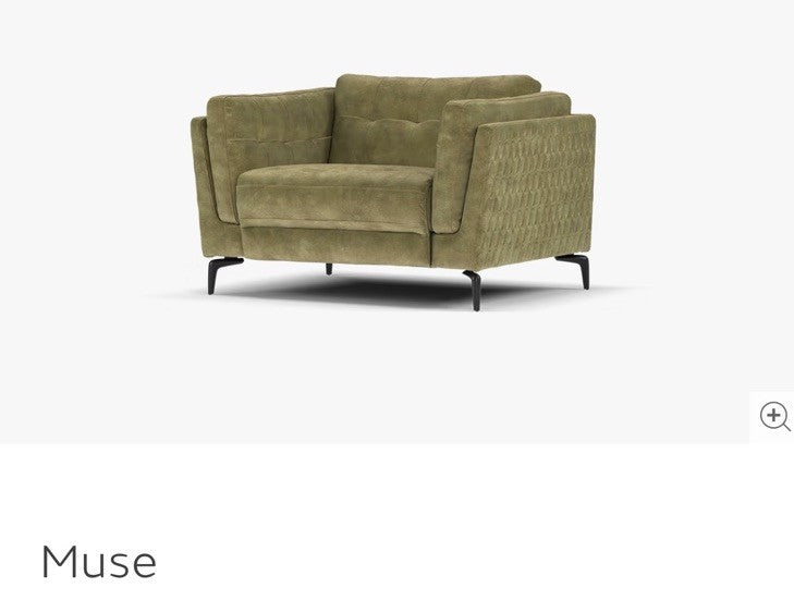 Sofology Muse Power Recliner Armchair In Olive Fabric