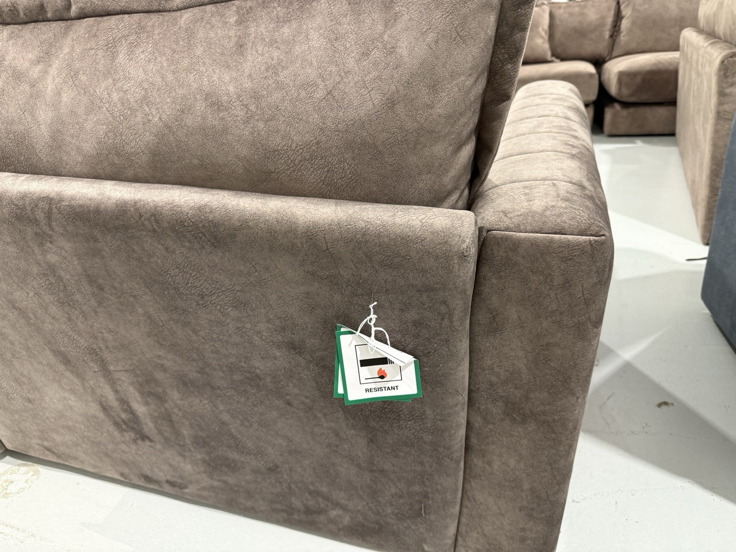 DFS Indulgence / Devine Style Large Corner Sofa In Chocolate Dapple Fabric