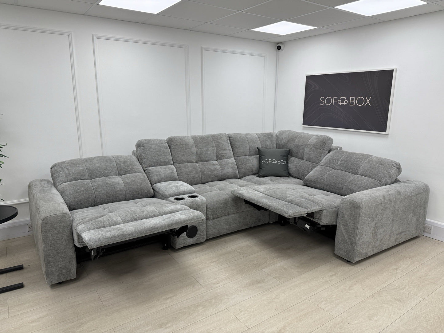 DFS Steller Motion Recliner Corner Sofa In Grey Mist