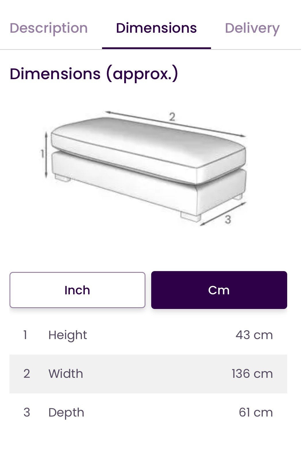 DFS Calix Bench Footstool In Latte
