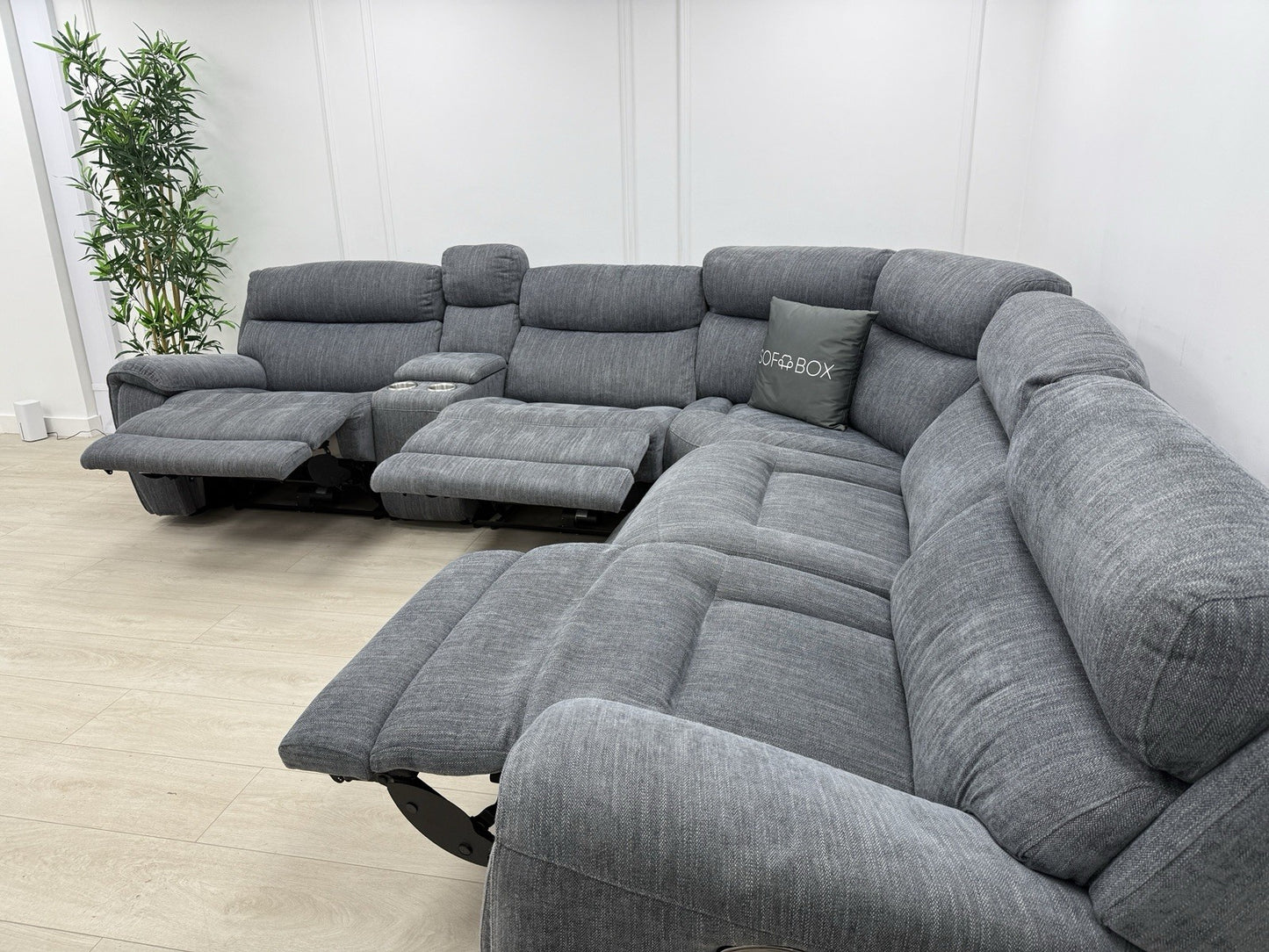 Sofology Radleigh Power Recliner Corner Sofa In Blue