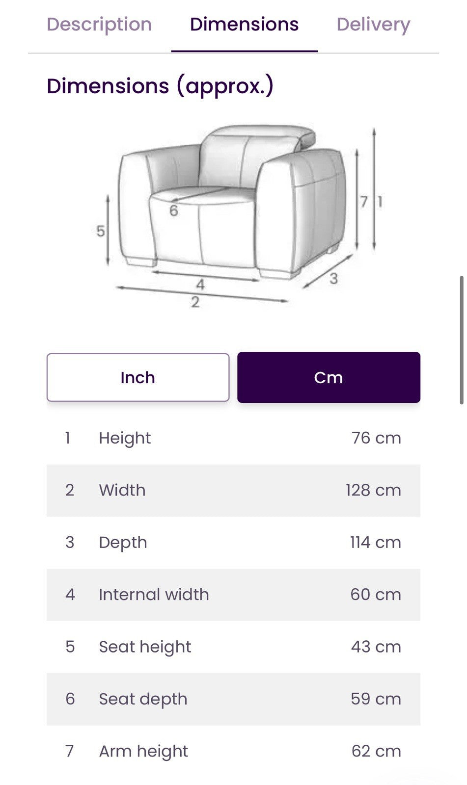 DFS Lauder Power Recliner Armchair In Grey Fabric
