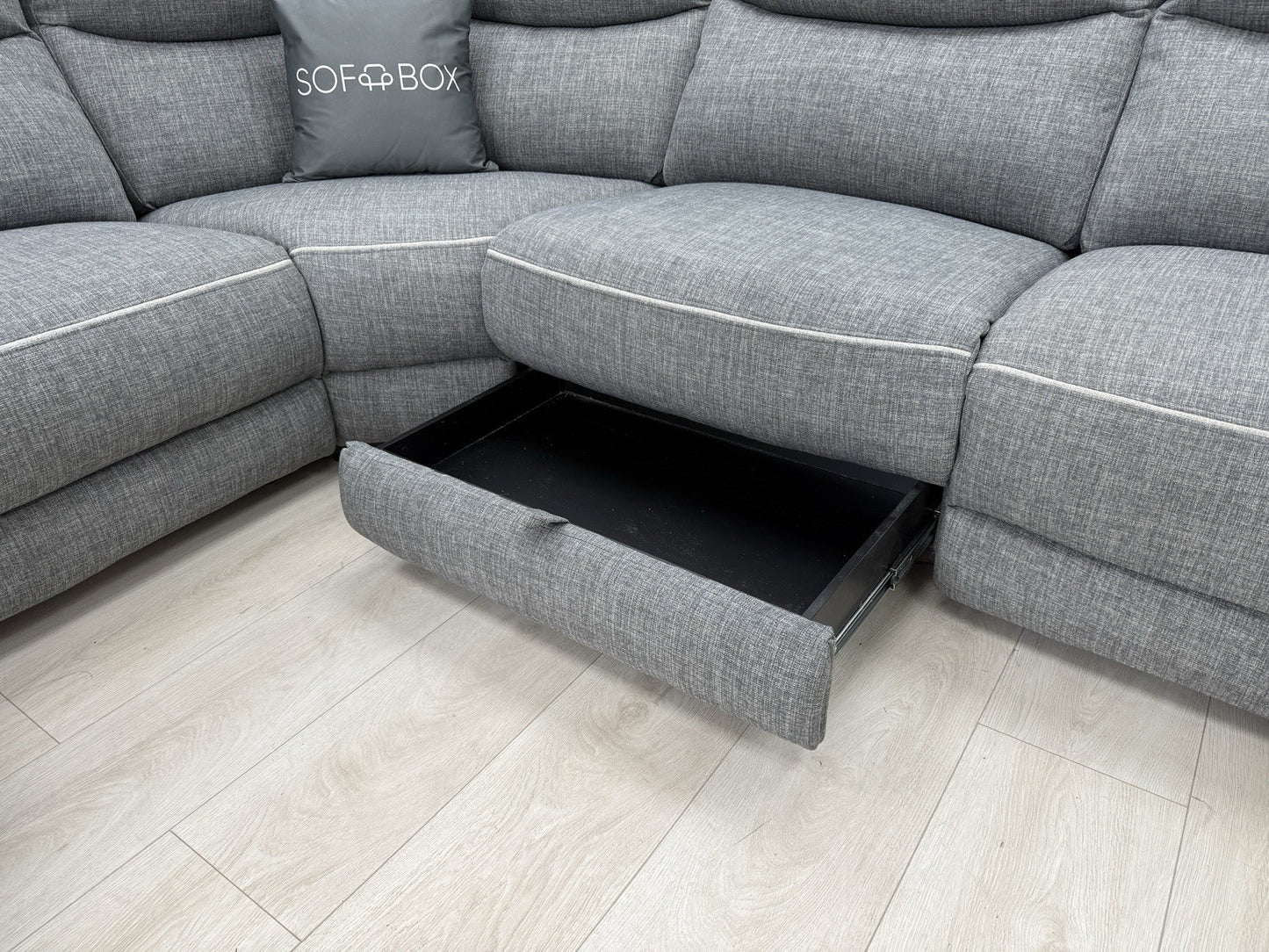 DFS Trek Power Recliner Corner Sofa In Grey