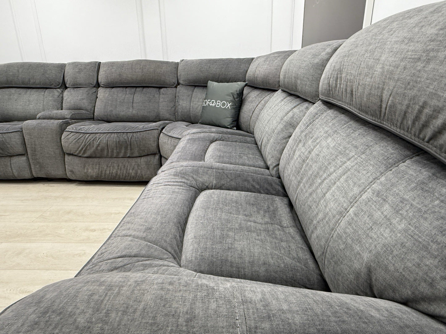 Harveys Brooklyn Power Recliner Corner Sofa In Charcoal Grey