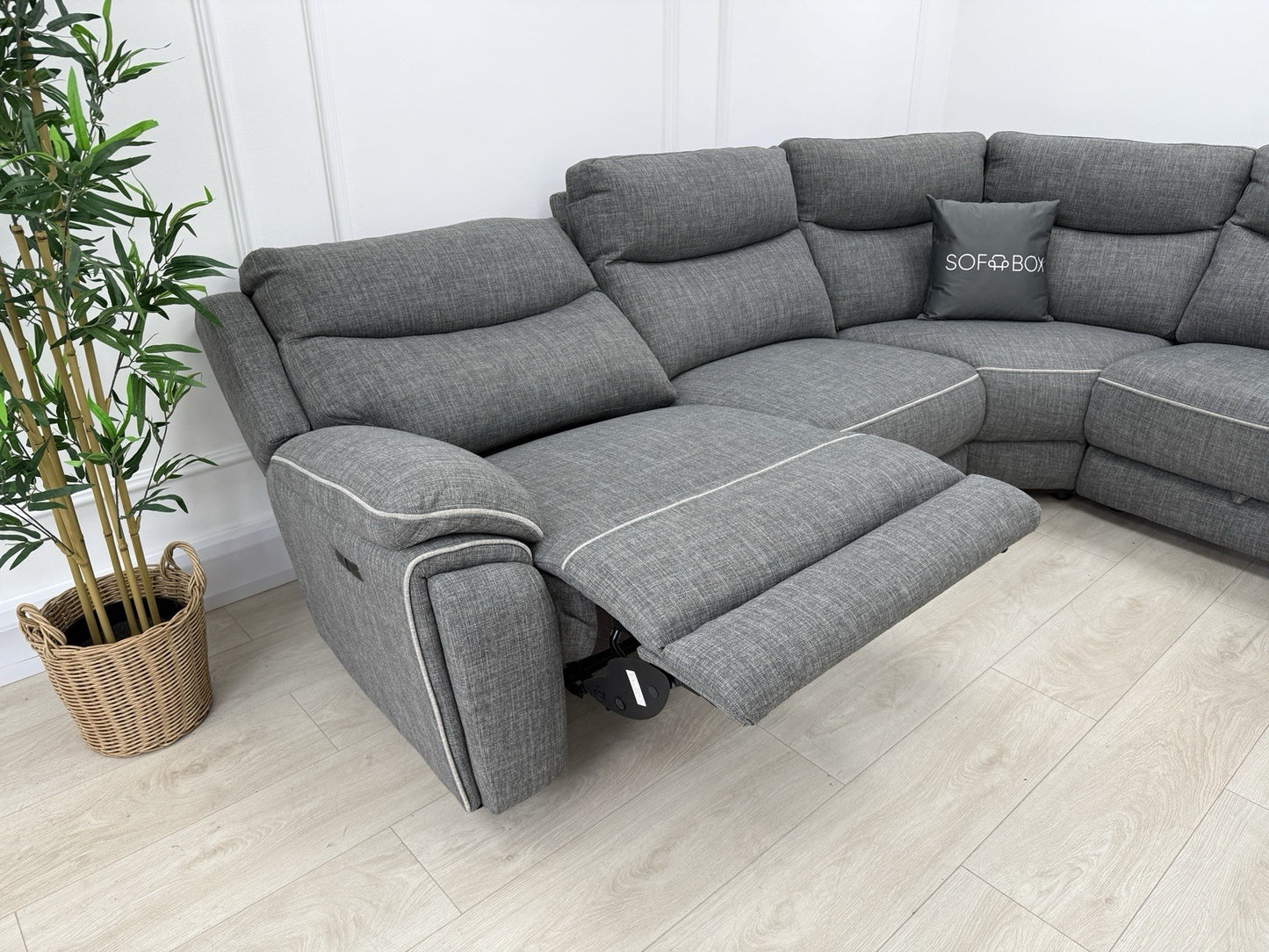 DFS Trek Power Recliner Corner Sofa In Grey