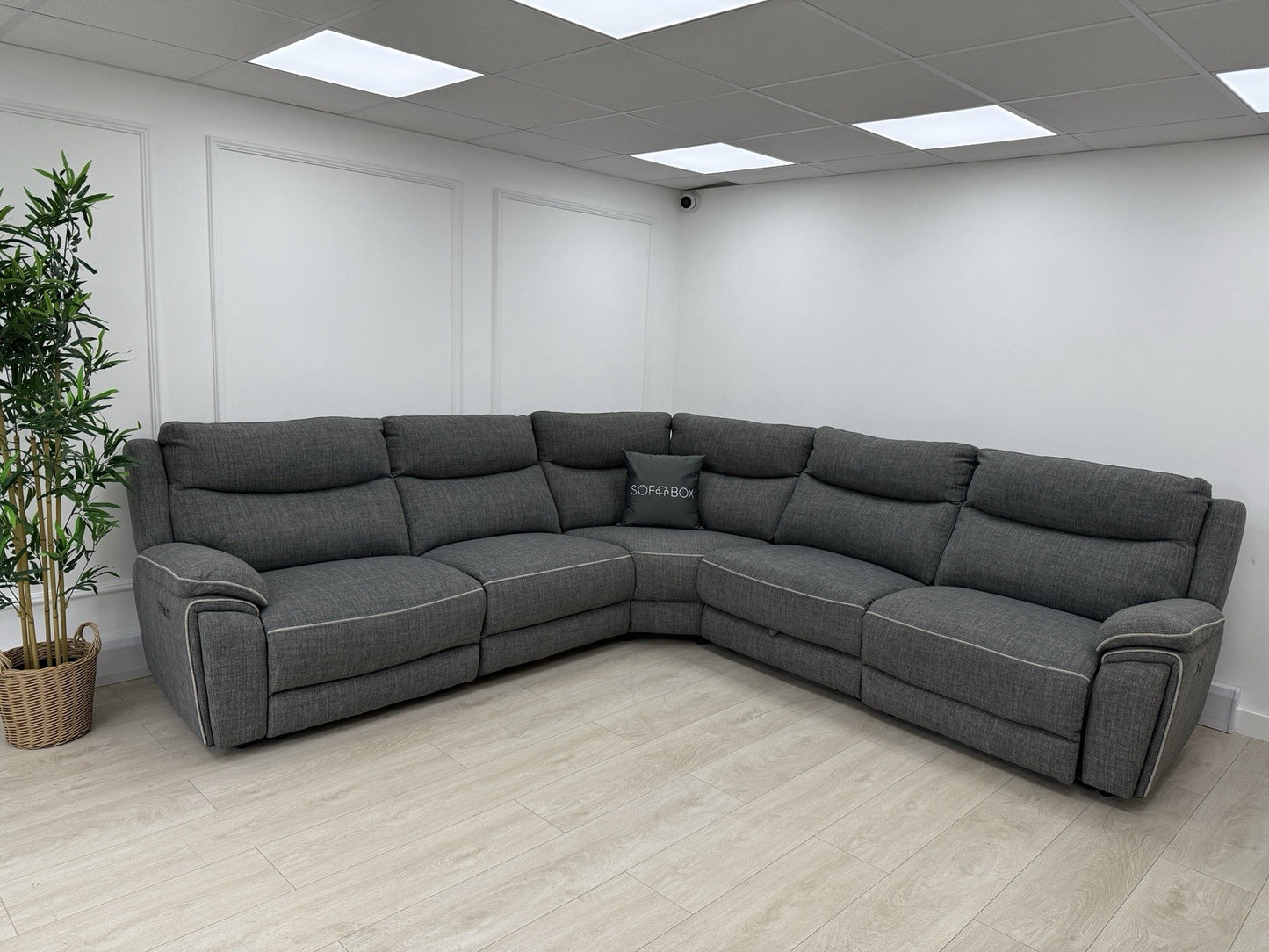 DFS Trek Power Recliner Corner Sofa In Grey