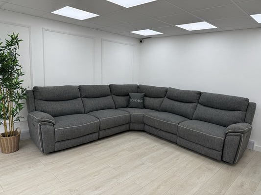 DFS Trek Power Recliner Corner Sofa In Grey