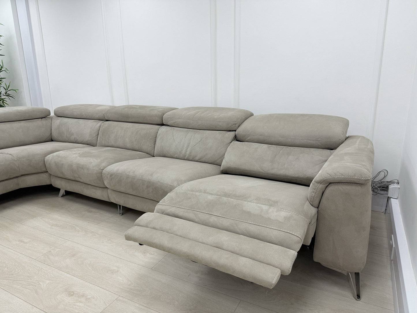 DFS Tahiti XL Power Recliner Corner Sofa In Stone