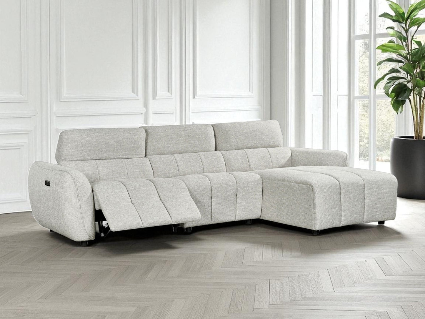 Triton Fabric Electric Recliner Corner Sofa