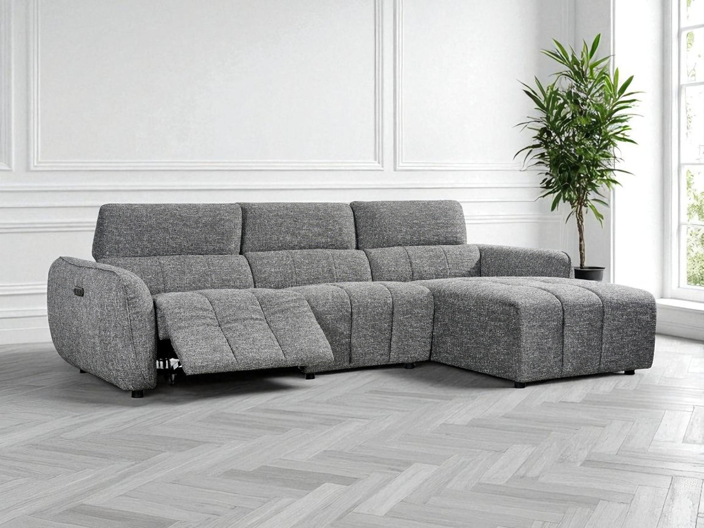 Triton Fabric Electric Recliner Corner Sofa