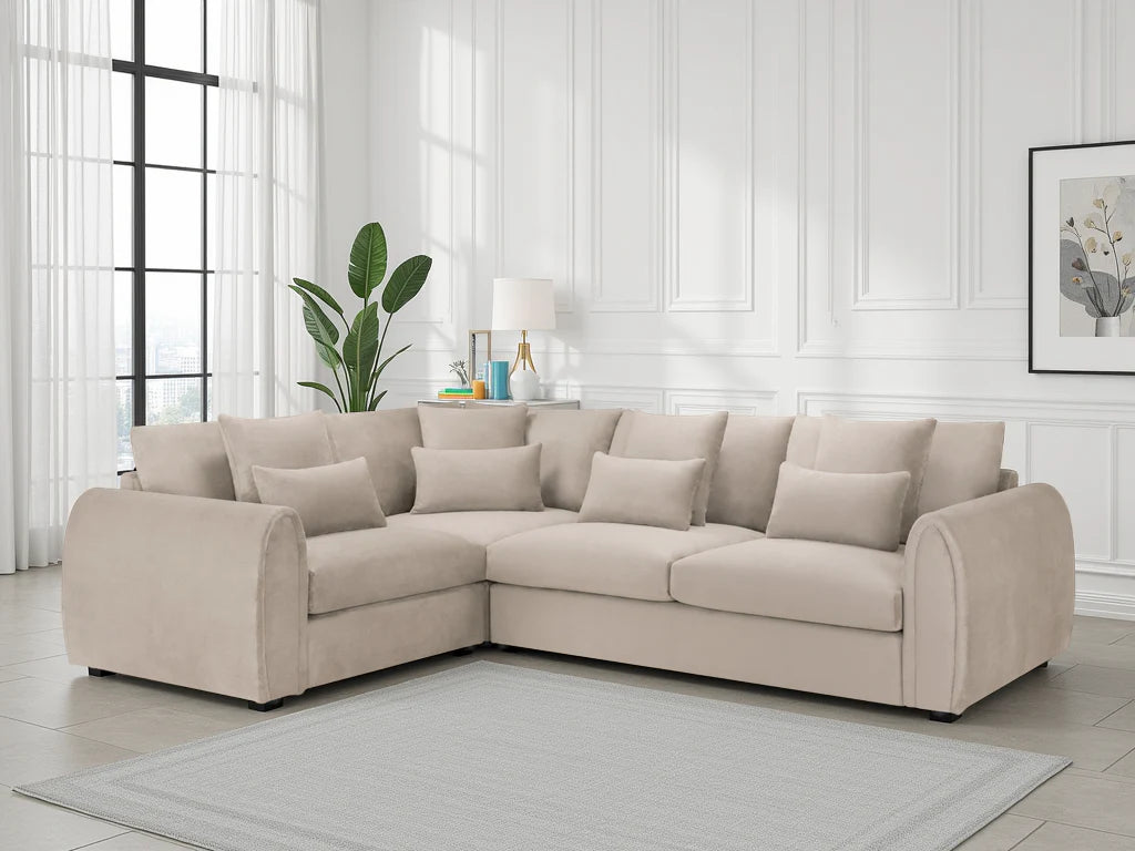 Mirabel Left Hand Facing Corner Sofa in Mocha