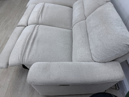 DFS Arwen 3 Seater Chaise L Shape Power Recliner Sofa In Oyster Fabric