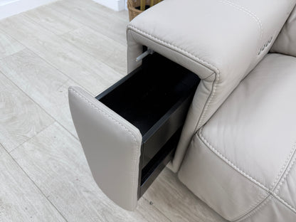 DFS Showcase 3 Seater Power Recliner Cinema Sofa In Borelli Frost Leather