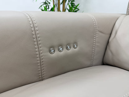 DFS Showcase 3 Seater Power Recliner Cinema Sofa In Borelli Frost Leather