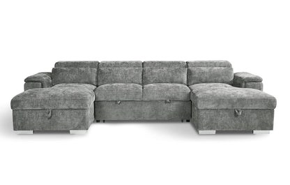Alaya Grey U Shape Corner Sofabed
