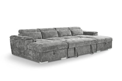 Alaya Grey U Shape Corner Sofabed